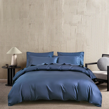 Load image into Gallery viewer, Blue duvet cover bedroom lifestyle