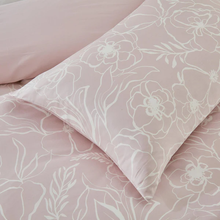 Load image into Gallery viewer, Pink floral pillow sham close-up