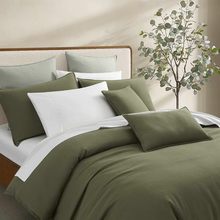 Load image into Gallery viewer, Green pillow sham close-up