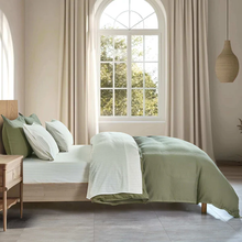 Load image into Gallery viewer, Green bedding bedroom lifestyle
