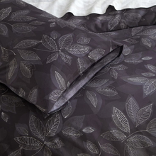 Load image into Gallery viewer, Dark leaf print fabric close-up detail
